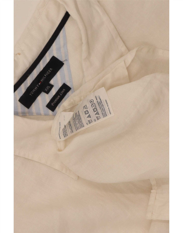 Tommy Hilfiger Mens Shirt 2XL White Linen