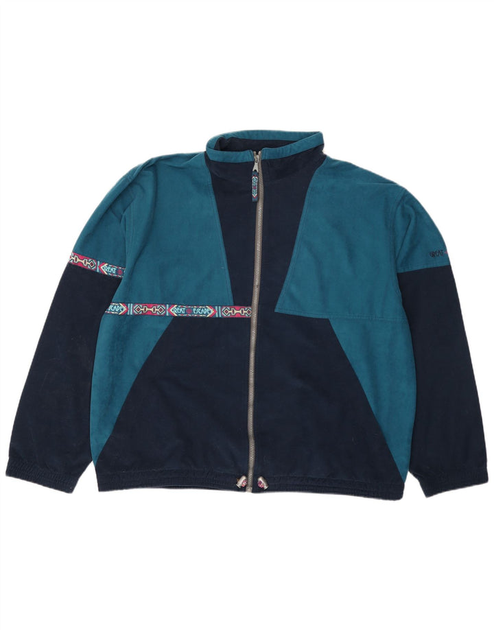 Great Escapes Mens Tracksuit Top Jacket IT 56 XL Navy Blue Colourblock