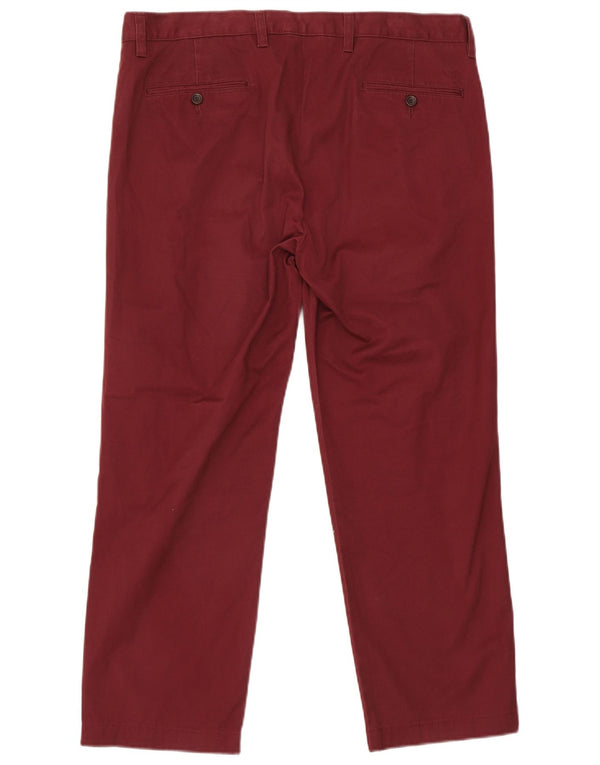 Dockers Mens Straight Chino Trousers W38 L28 Burgundy Cotton