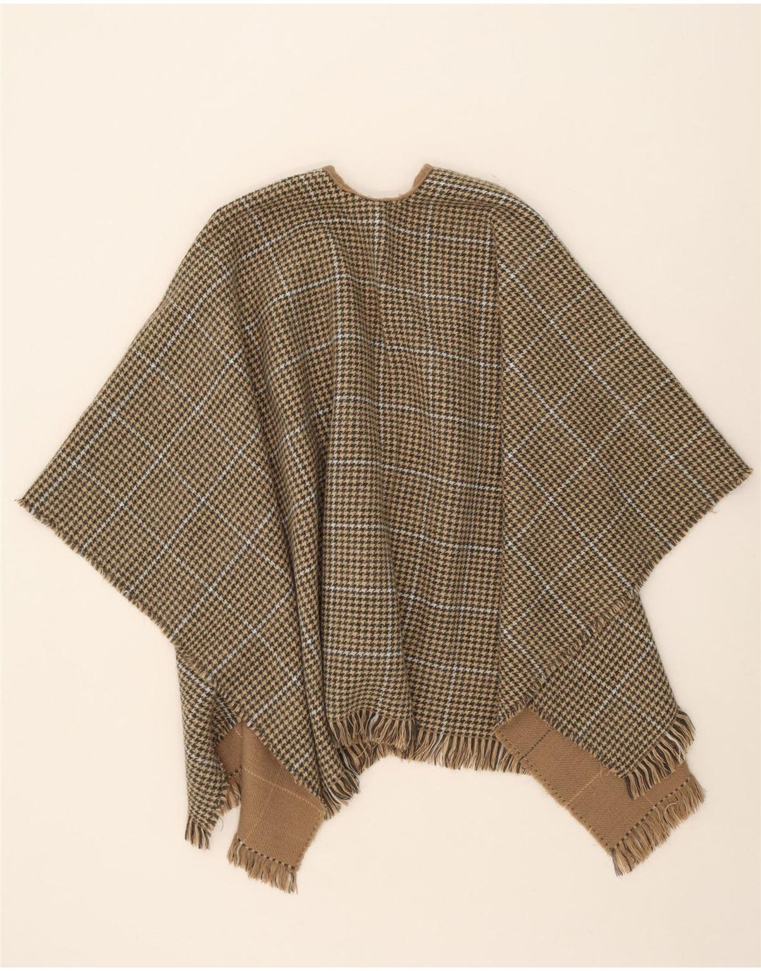 Only Womens Reversible Cape Coat One Size Beige Check