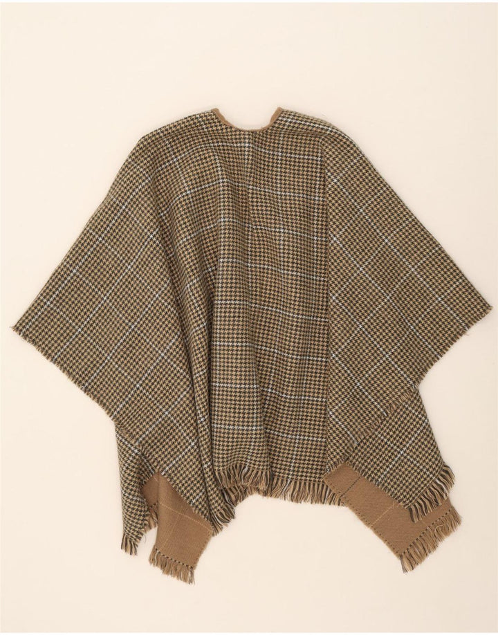 Only Womens Reversible Cape Coat One Size Beige Check
