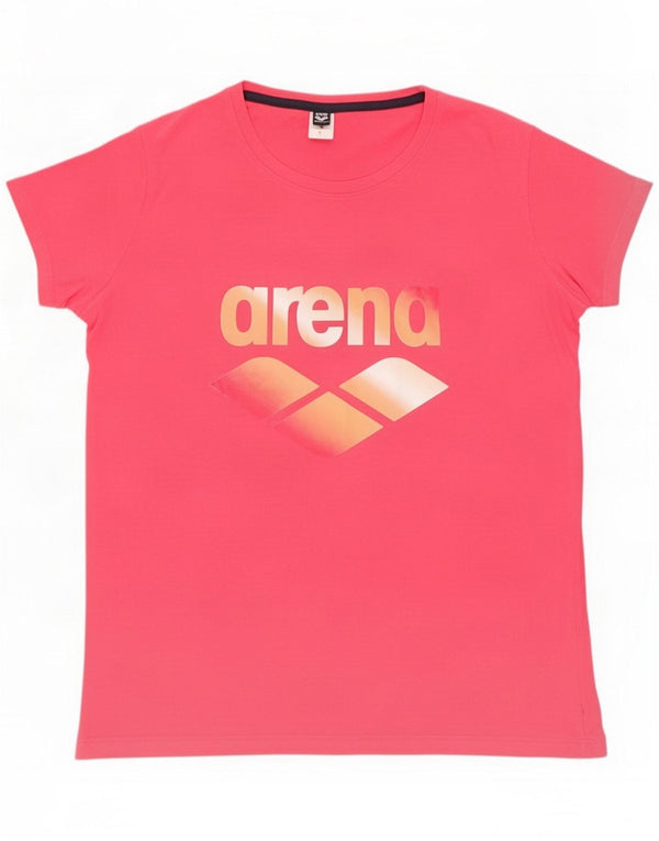 Arena Womens Graphic T-Shirt Top UK 14 Medium Pink Sports
