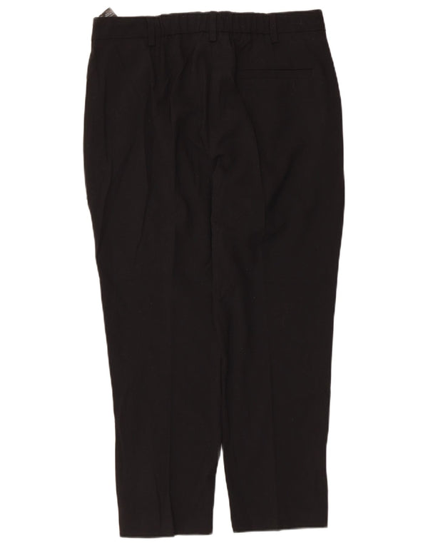 Marks & Spencer Womens High Waist Suit Trousers UK 12 Medium W32 L23 Black