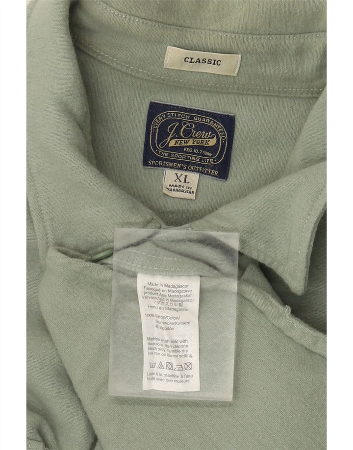 J. CREW Mens Classic Flannel Shirt XL Green Cotton