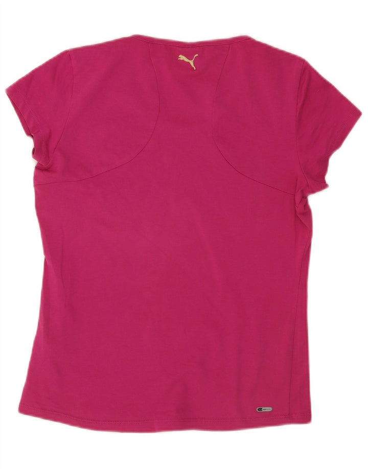 Puma Womens Graphic T-Shirt Top UK 12 Medium Pink