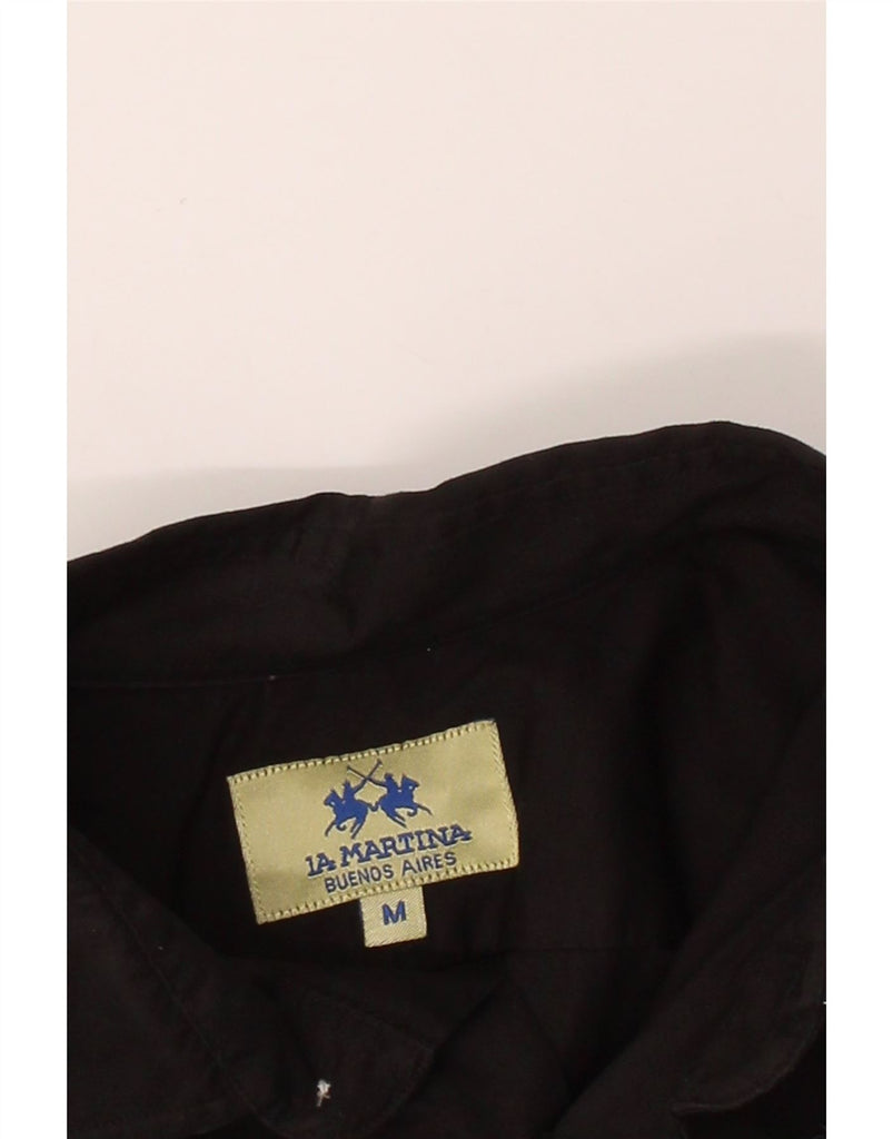LA MARTINA Mens Buenos Aires Graphic Shirt Medium Black Vintage La Martina and Second-Hand La Martina from Messina Hembry 