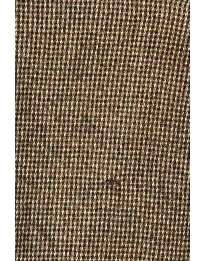 Harris Tweed Mens 3 Button Blazer Jacket UK 40 Large Brown Check New Wool
