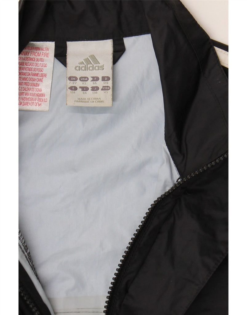 ADIDAS Boys Windbreaker Jacket 7-8 Years Black Colourblock Vintage Adidas and Second-Hand Adidas from Messina Hembry 