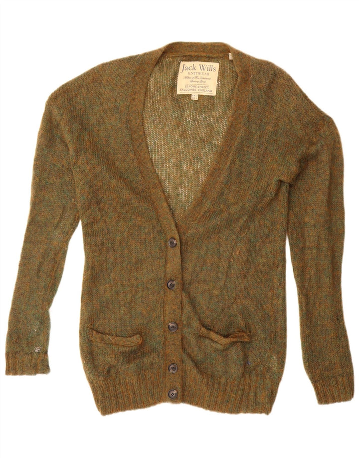 Jack Wills Womens Oversized Cardigan Sweater UK 12 Medium Khaki Flecked