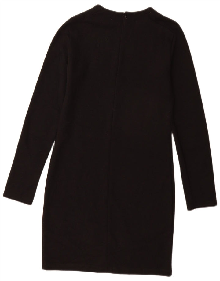 Zara Womens Jumper Dress UK 12 Medium Black Cotton