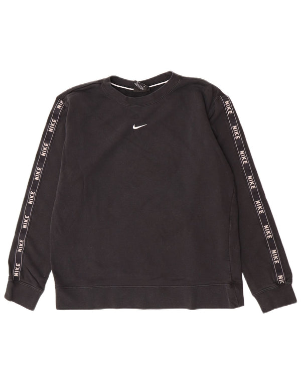 Nike Womens Graphic Oversized Sweatshirt Jumper UK 10 Small Black