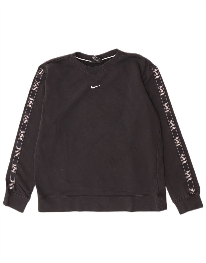 Nike Womens Graphic Oversized Sweatshirt Jumper UK 10 Small Black
