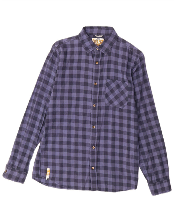 VINTAGE Boys Shirt 15-16 Years Blue Check Cotton