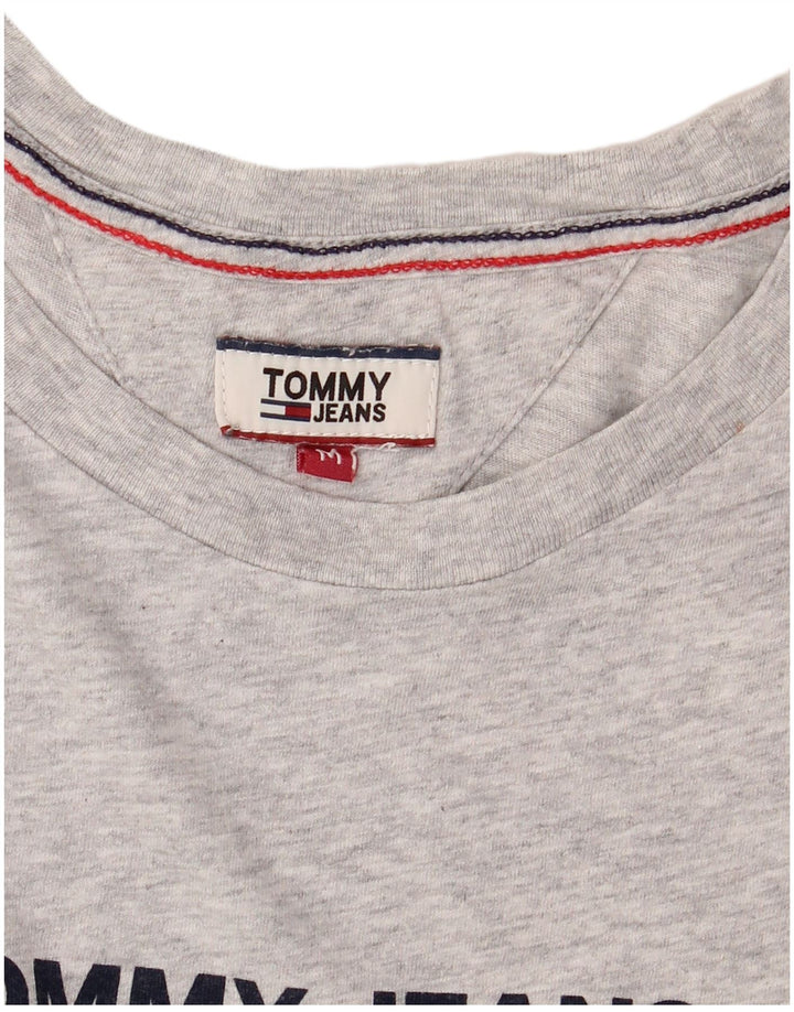 Tommy Hilfiger Womens Graphic T-Shirt Top UK 14 Medium Grey Flecked