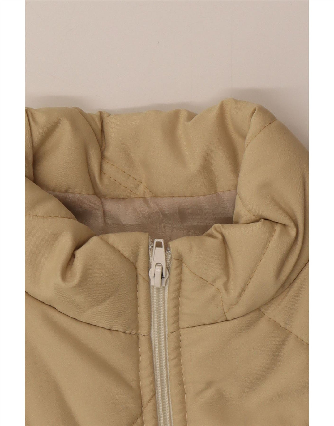 VINTAGE Womens Padded Gilet UK 12 Medium Beige