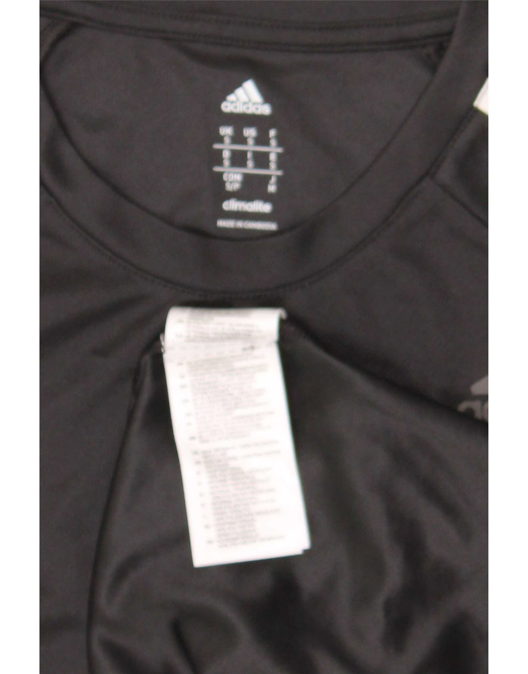 Adidas Mens T-Shirt Top Small Black Polyester Sports