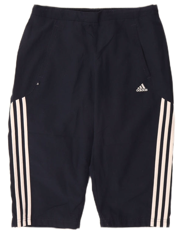 Adidas Womens Bermuda Sport Shorts UK 12 Medium  Navy Blue Polyester