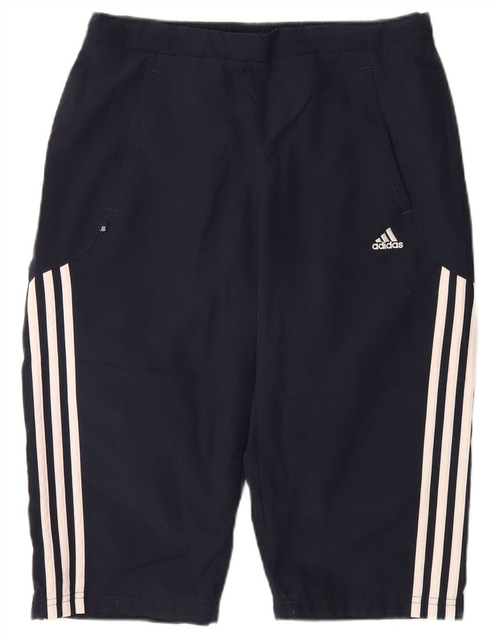 Adidas Womens Bermuda Sport Shorts UK 12 Medium  Navy Blue Polyester