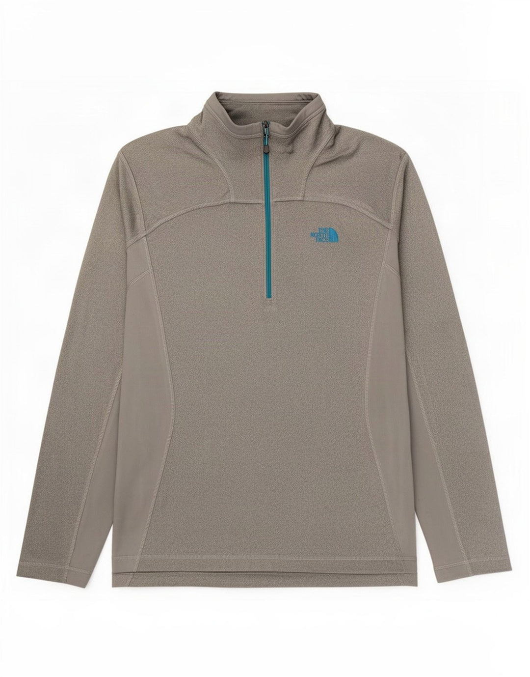 The North Face Mens Zip Neck Pullover Tracksuit Top Medium Grey Flecked