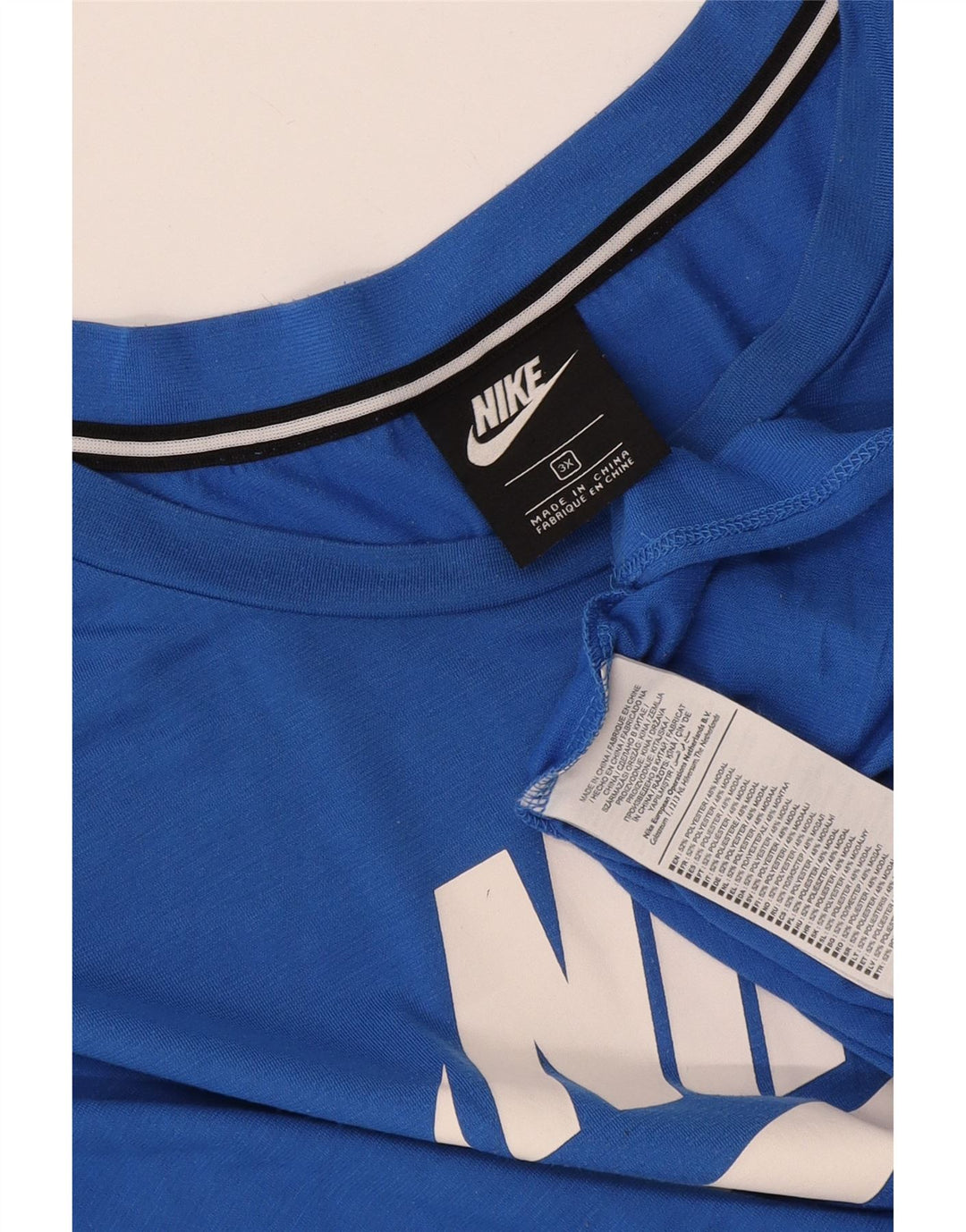 Nike Womens Graphic T-Shirt Top UK 22 3XL Blue Polyester