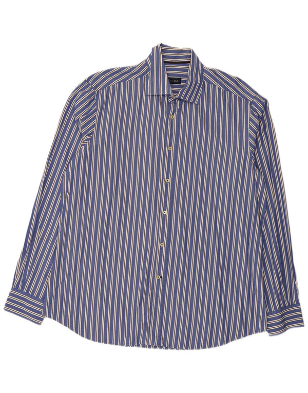 Massimo Dutti Mens Shirt 2XL Blue Striped