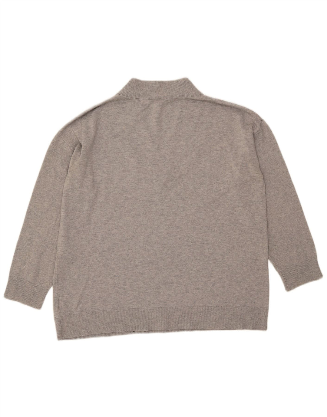 Gap Womens Oversized V-Neck Jumper Sweater UK 16 Large Grey Flecked