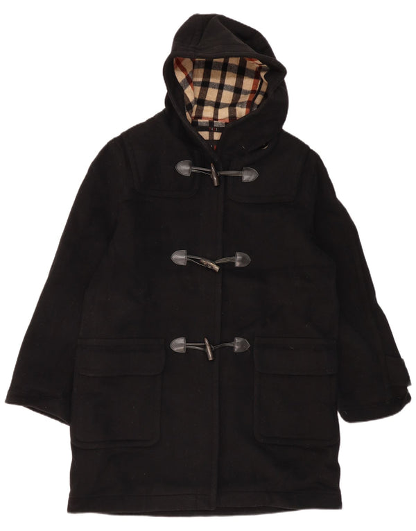 DAKS Womens Hooded Duffle Coat UK 16 Large Black