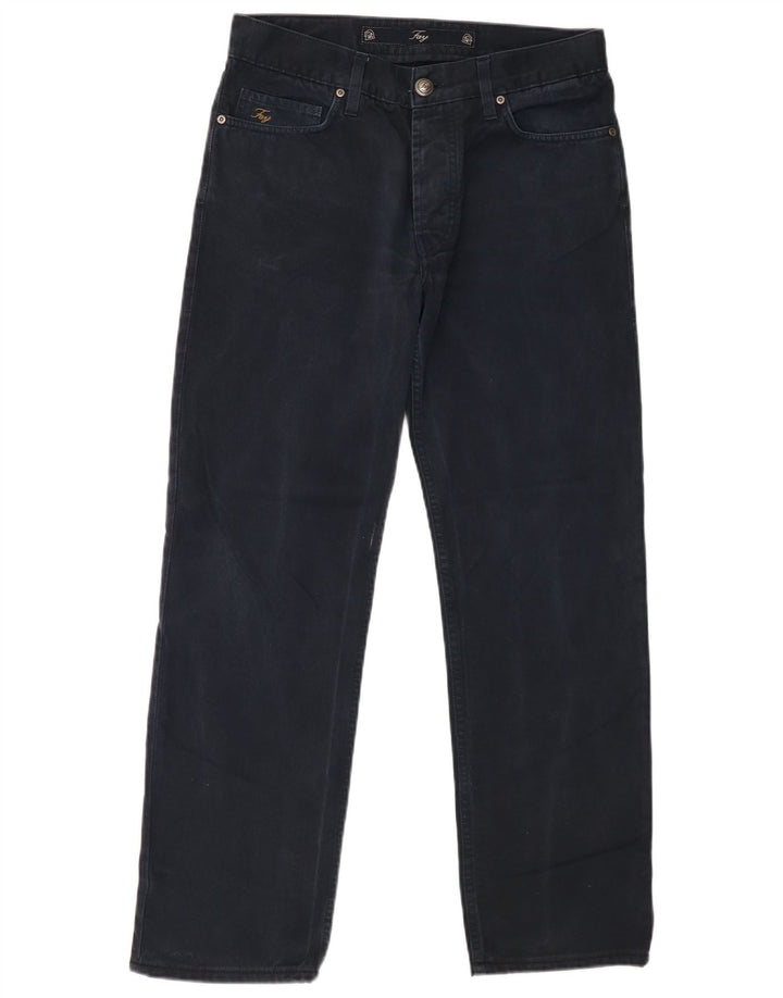Fay Mens Straight Jeans W32 L29 Navy Blue Cotton
