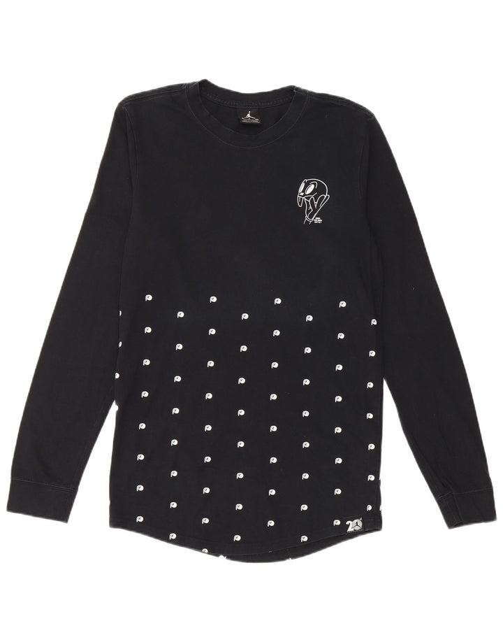 Jordan Mens Graphic Top Long Sleeve Small Black Spotted Cotton