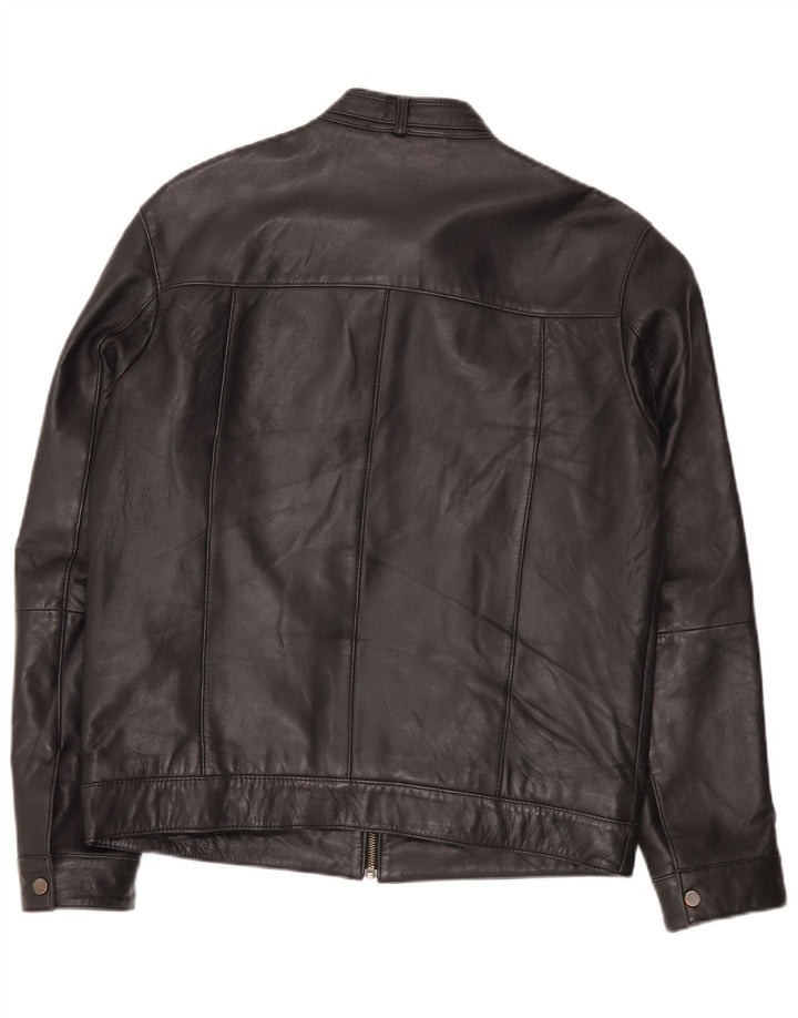 Bata Mens Leather Jacket UK 42 XL Black