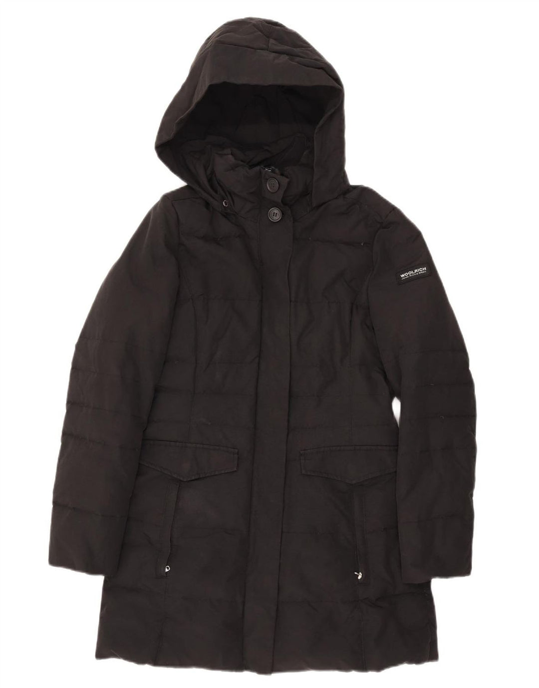 Woolrich Womens Hooded Padded Coat UK 10 Small Black