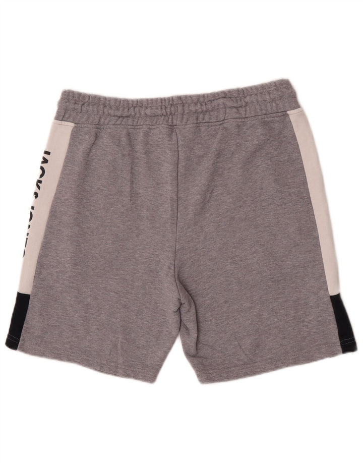 Jack & Jones Mens Graphic Sport Shorts Medium Grey Colourblock Cotton