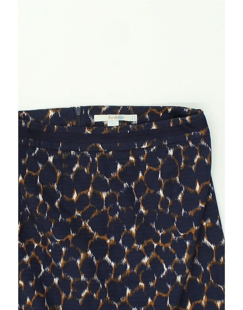 BODEN Womens Abstract Pattern Pencil Skirt UK 8 Small W28 Navy Blue Cotton | Vintage Boden | Thrift | Second-Hand Boden | Used Clothing | Messina Hembry 