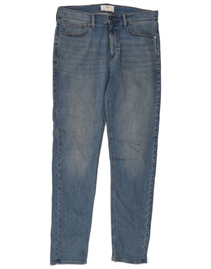 Marks & Spencer Mens Slim Jeans W34 L33 Blue Cotton