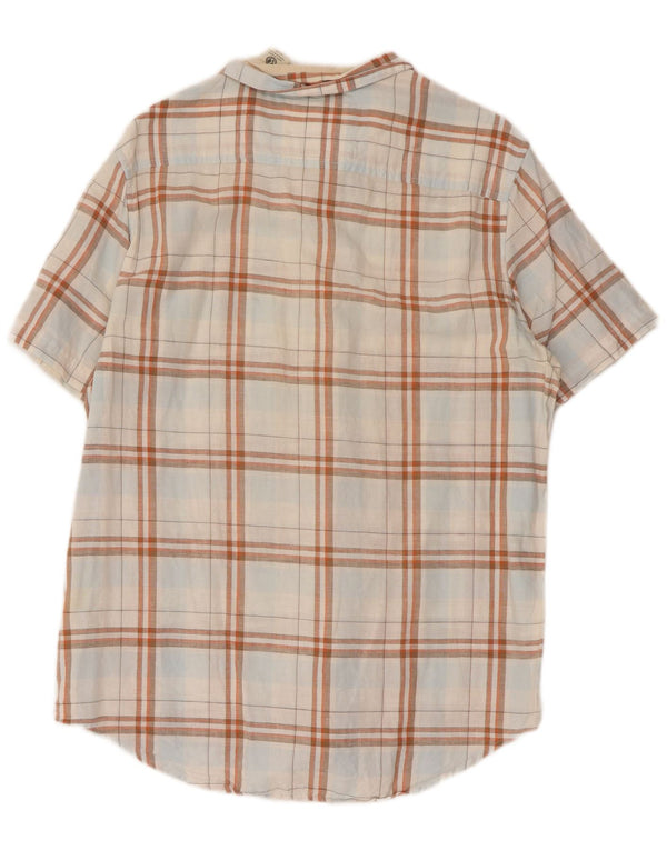 Timberland Mens Regular Fit Short Sleeve Shirt Medium White Check