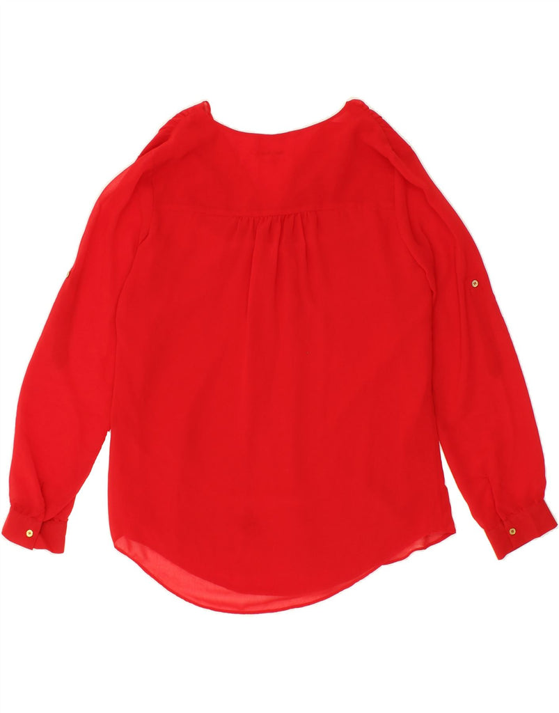 CALVIN KLEIN Womens Blouse Top UK 10 Small Red Polyester Vintage Calvin Klein and Second-Hand Calvin Klein from Messina Hembry 