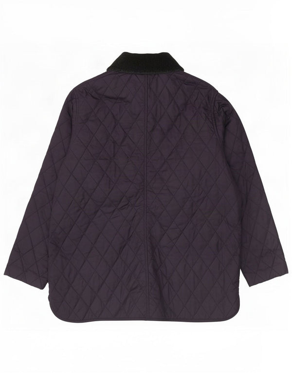 Barbour Womens Quilted Jacket UK 16 Large Navy Blue Colourblock