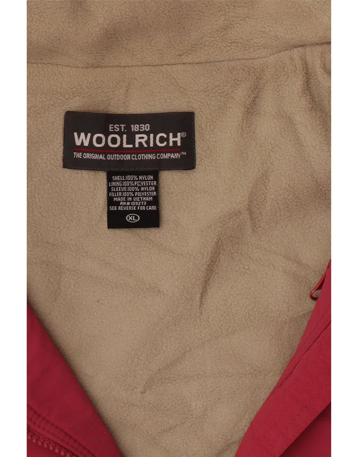 Woolrich Mens Windbreaker Jacket UK 42 XL Pink Nylon