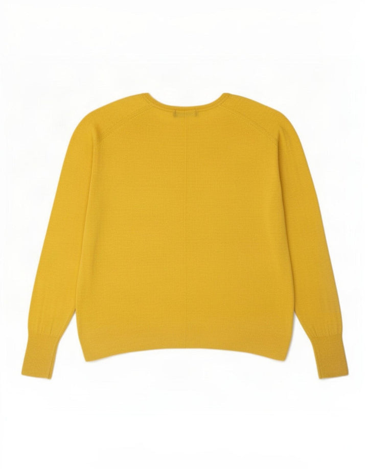Zara Womens Oversized Boat Neck Jumper Sweater UK 14 Medium Yellow