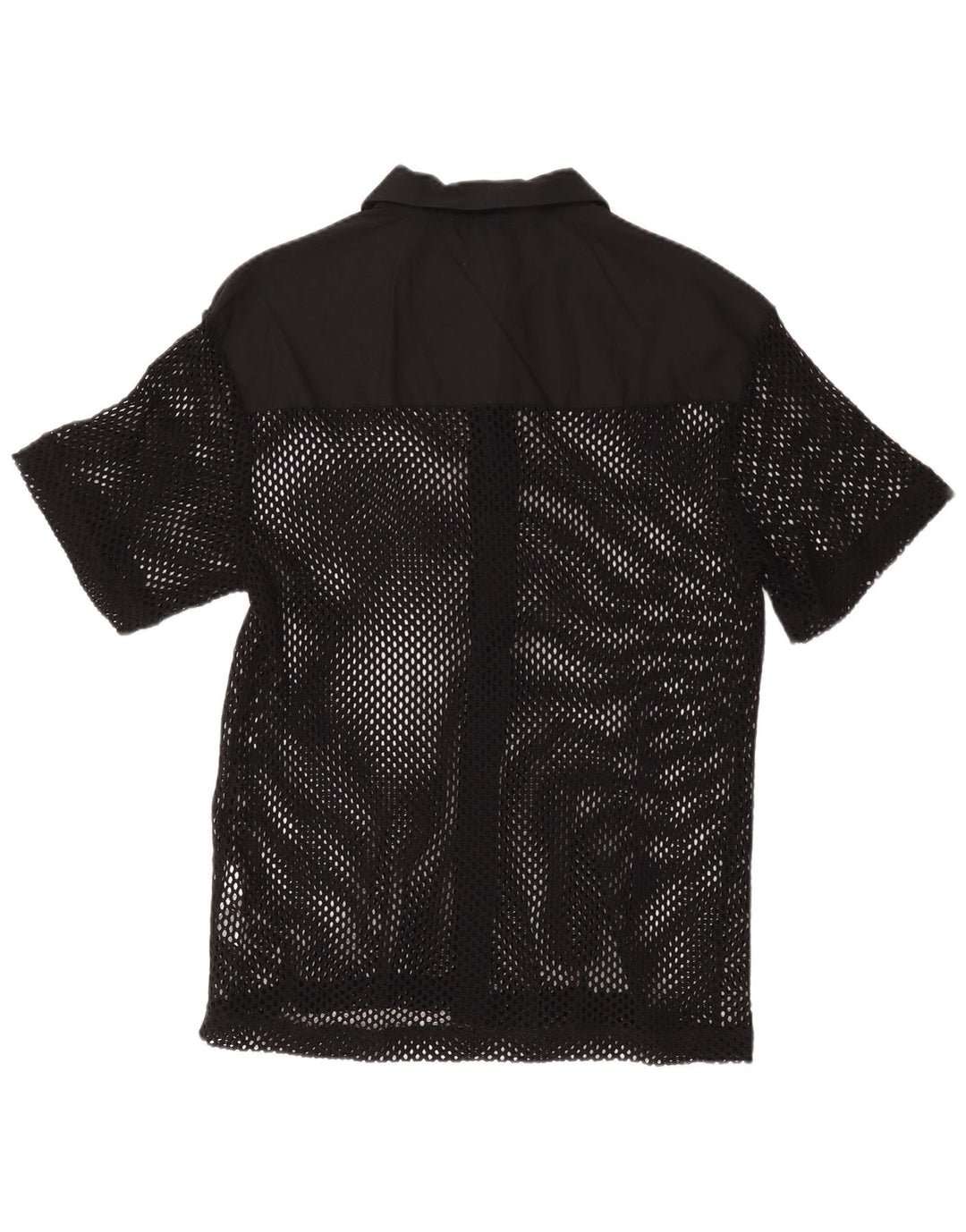 Zara Mens Short Sleeve Shirt Medium Black Cotton