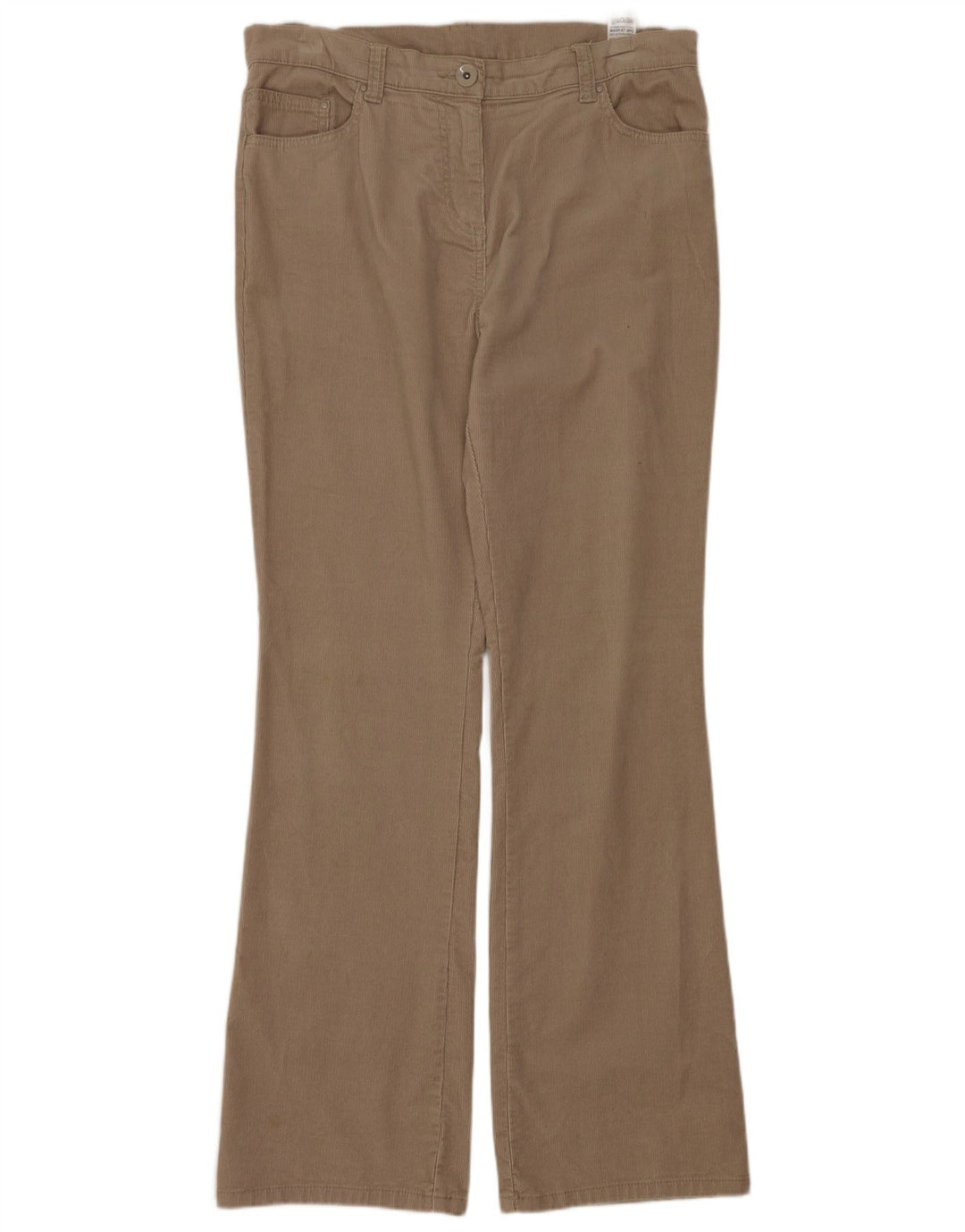 Marks & Spencer Womens Bootcut Corduroy Trousers UK 12 Medium W32 L30 Beige