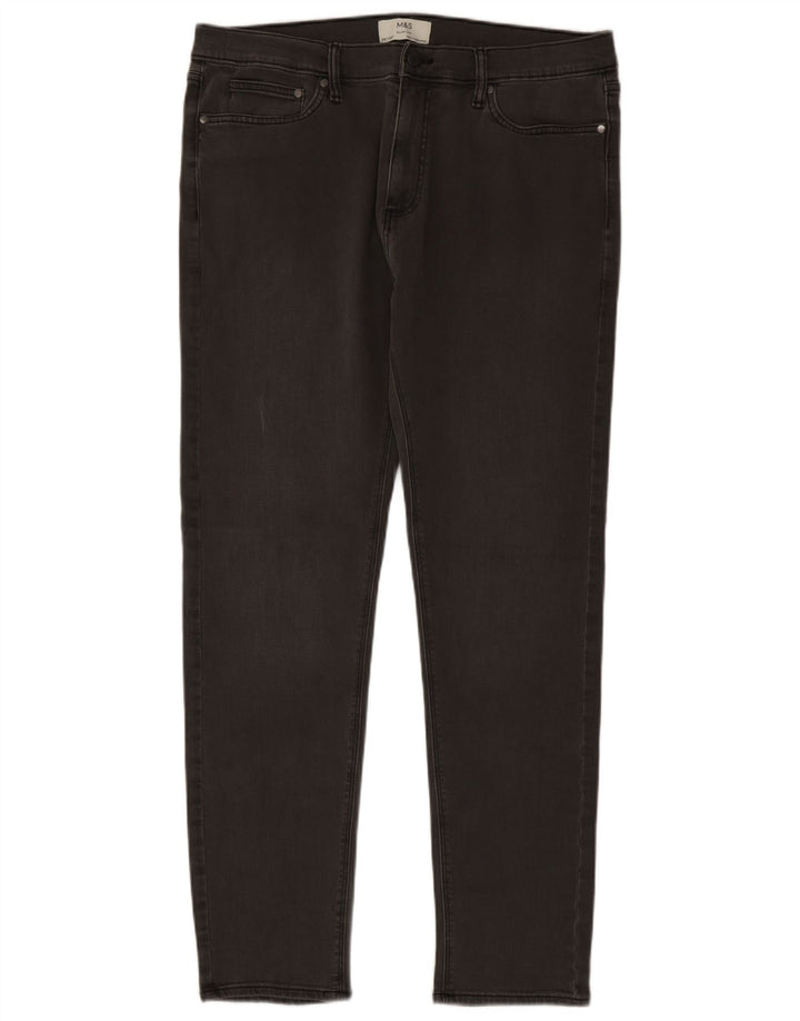 Marks & Spencer Mens Slim Jeans W36 L33 Grey Cotton