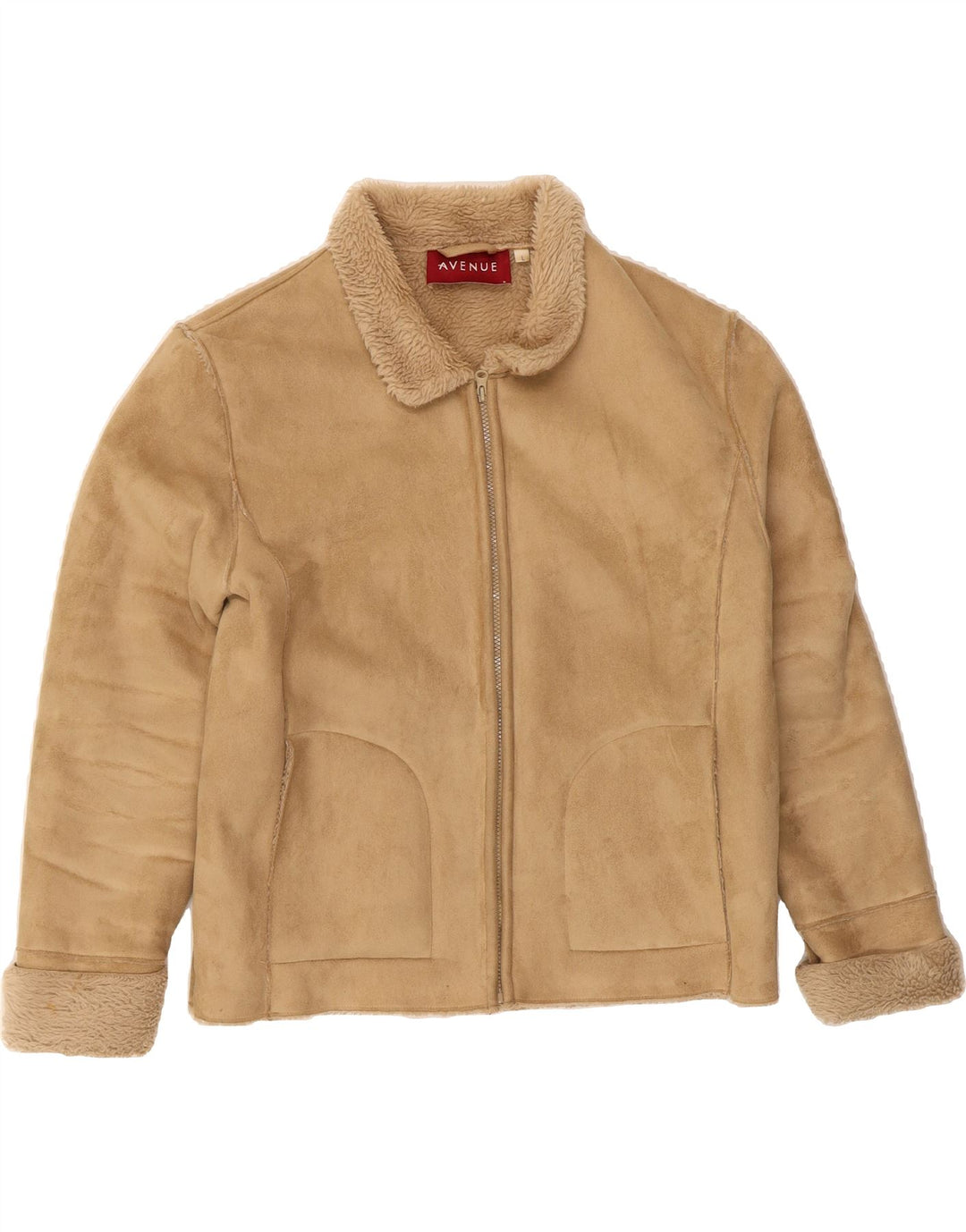 AVENUE Womens Sherpa Jacket UK 16 Large Beige Polyester Vintage Avenue and Second-Hand Avenue from Messina Hembry 