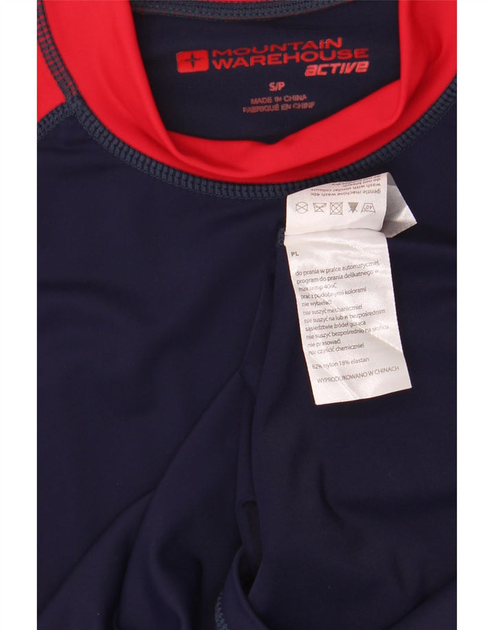 Mountain Warehouse Mens T-Shirt Top Small Navy Blue Colourblock Nylon