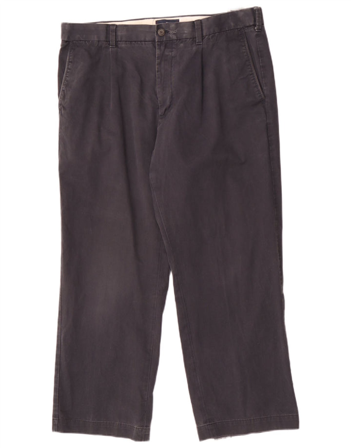 Marks & Spencer Mens Blue Harbour Straight Chino Trousers W36 L29 Navy