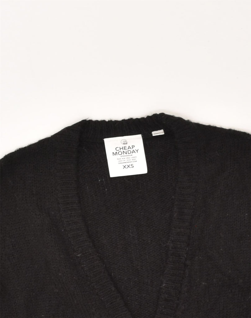 CHEAP MONDAY Womens Longline Oversized Cardigan Sweater UK 2 2XS Black | Vintage Cheap Monday | Thrift | Second-Hand Cheap Monday | Used Clothing | Messina Hembry 