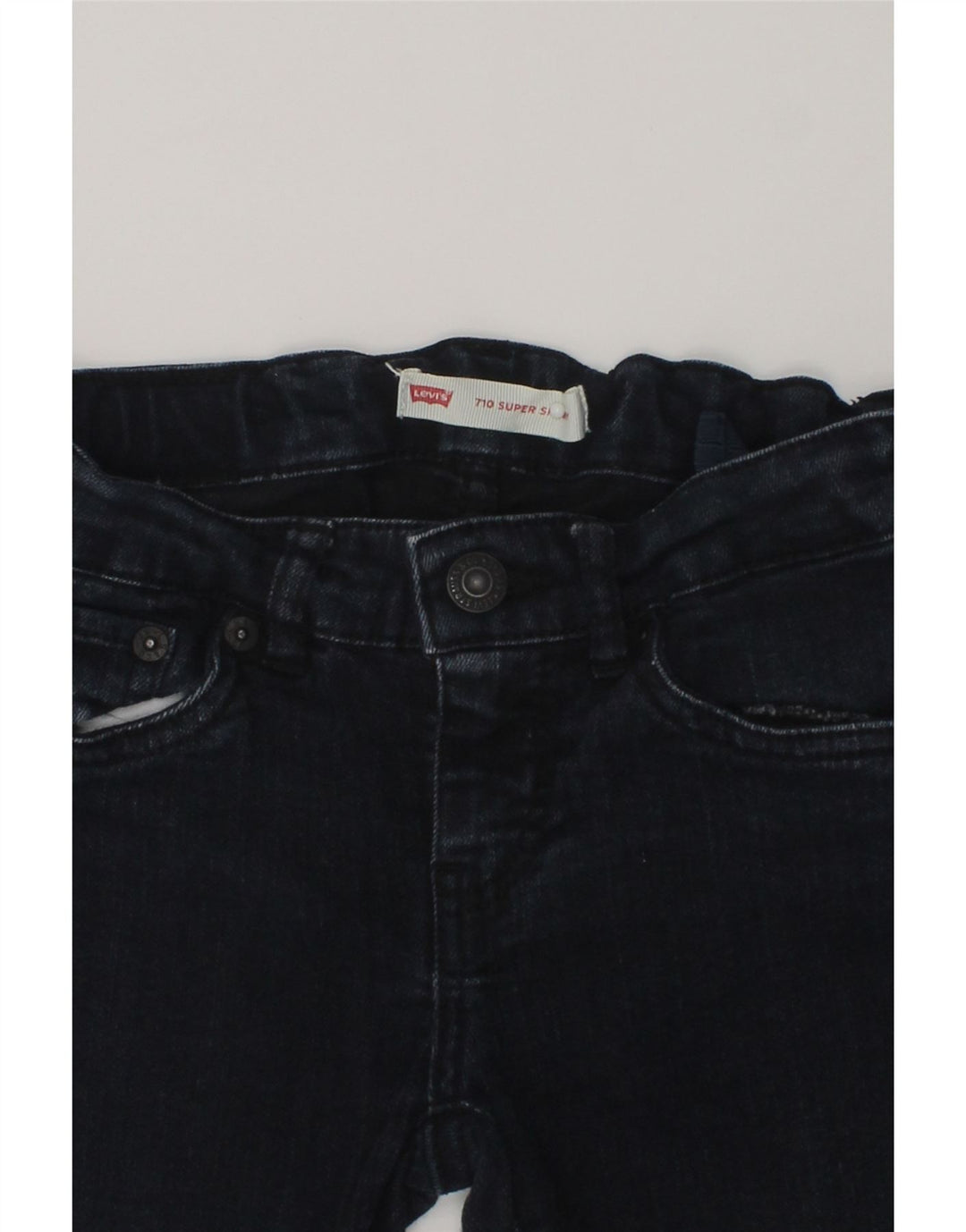 LEVI'S Boys 710 Skinny Denim Shorts 7-8 Years W24 Navy Blue Cotton | Vintage Levi's | Thrift | Second-Hand Levi's | Used Clothing | Messina Hembry 