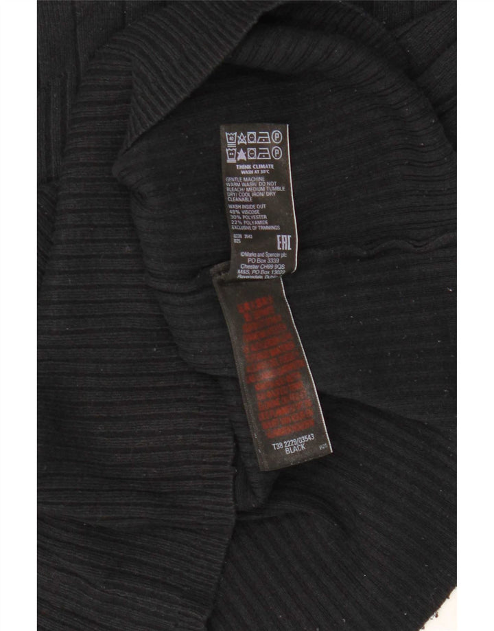 Marks & Spencer Womens Turtle Neck Jumper Sweater UK 12 Medium Black