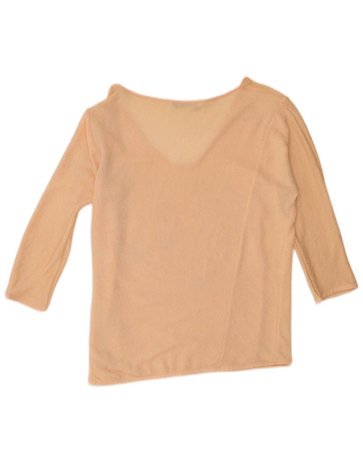 Zara Womens Top 3/4 Sleeve UK 14 Medium Pink Polyester