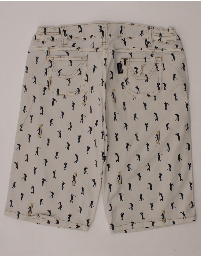 JECKERSON Girls Graphic Casual Shorts 7-8 Years W26 Off White Cotton Vintage Jeckerson and Second-Hand Jeckerson from Messina Hembry 
